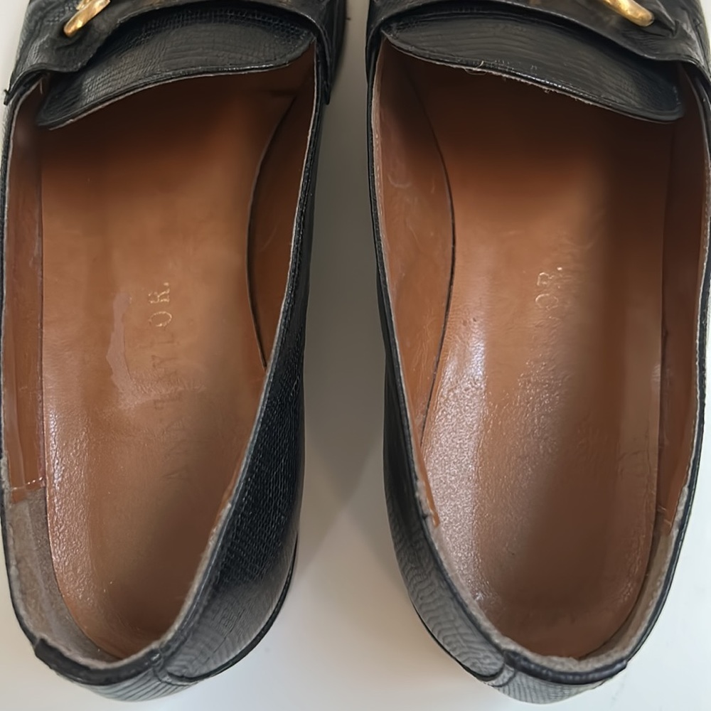 🔥HP🔥VTG Ann Taylor Loafers, black w gold buckle, size 7 1/2 M, Italy - Picture 10 of 15